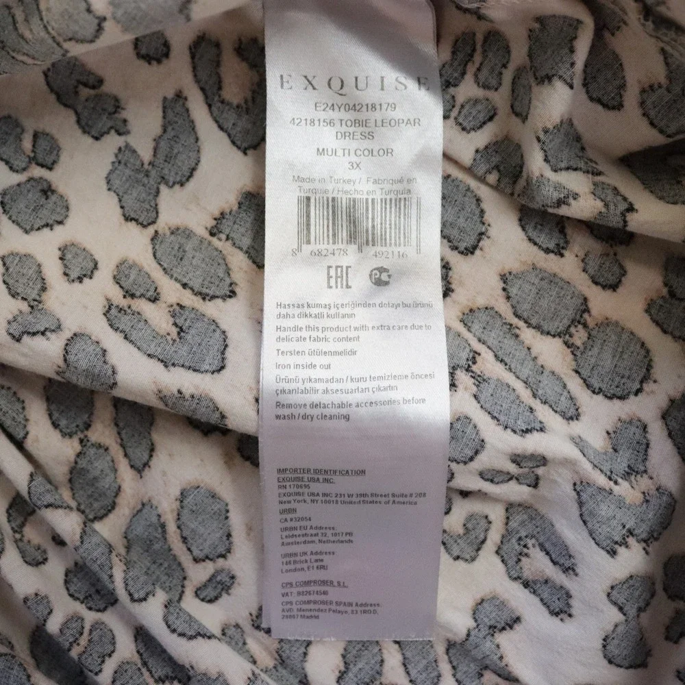 Anthropologie Exquise The Tobie Shirt Dress 3X Leopard Print Shirtdress